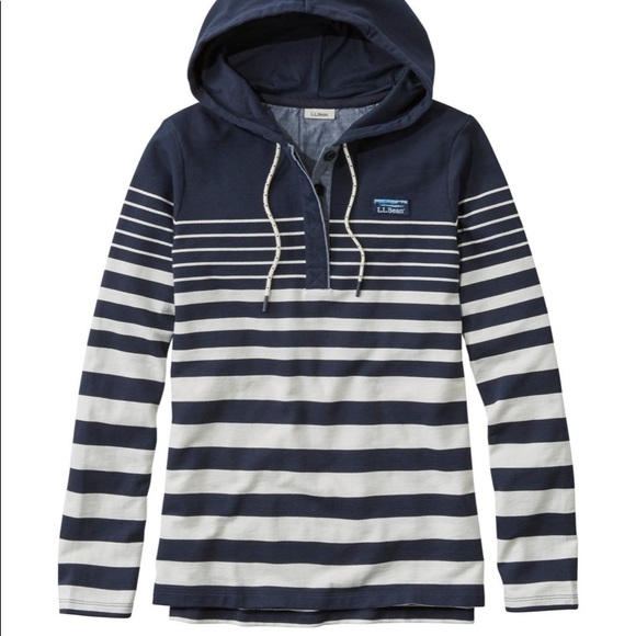 L.L. Bean Tops - L.L. BEAN Soft Cotton Rugby Hoodie M